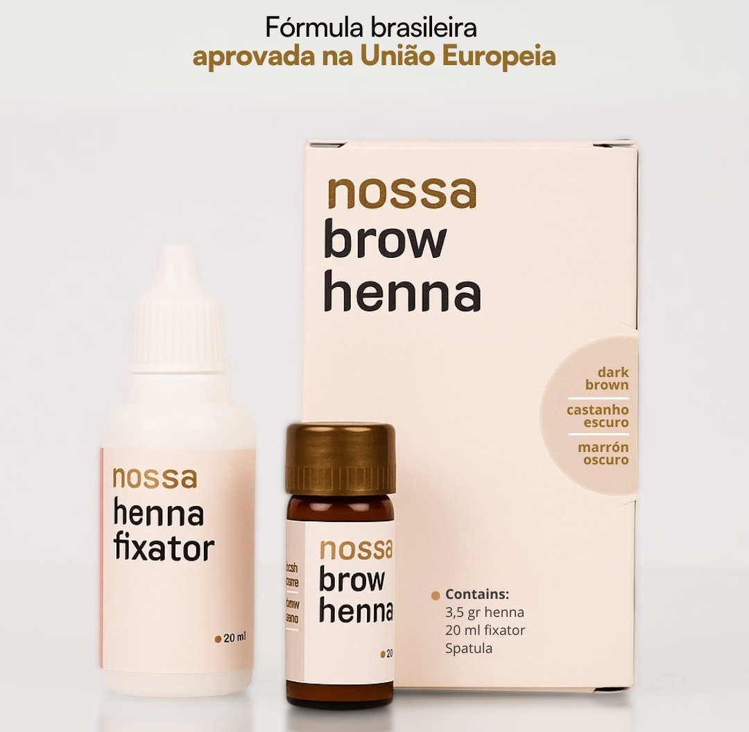 Conjunto de henna e fixador NOSSA para sobrancelhas